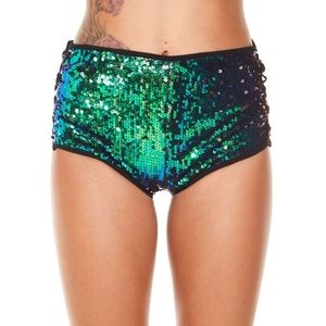 Iheartraves Sequin Booty shorts